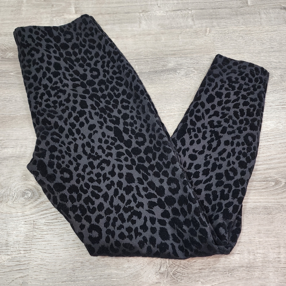 NANETTE LEPORE Black Raised Leopard Pull-On Stretch Band Dress Pant Medium